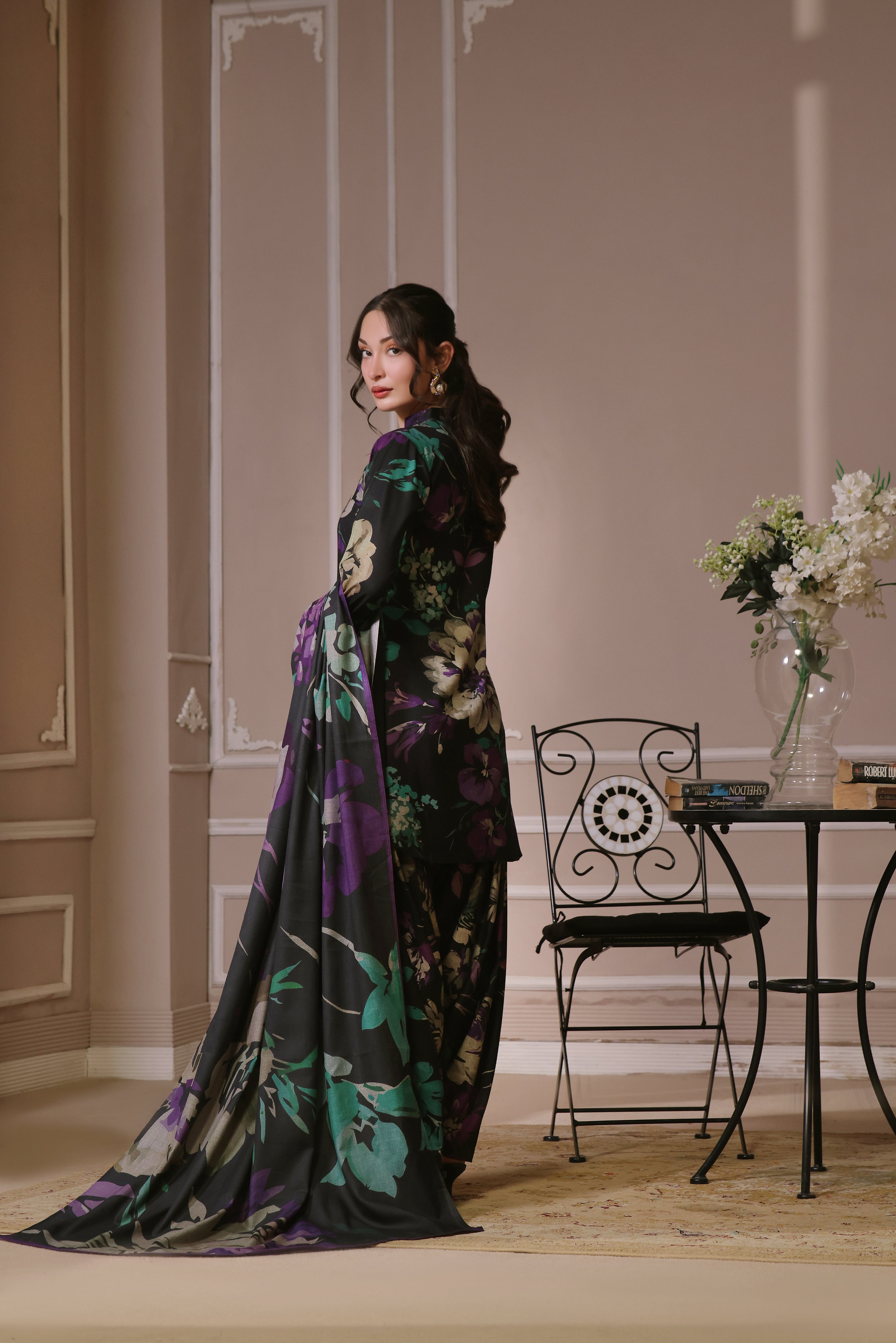 STITCHED 3PC DHANAK PRINTED WITH PRINTED SHAWL- COASTL VIBE