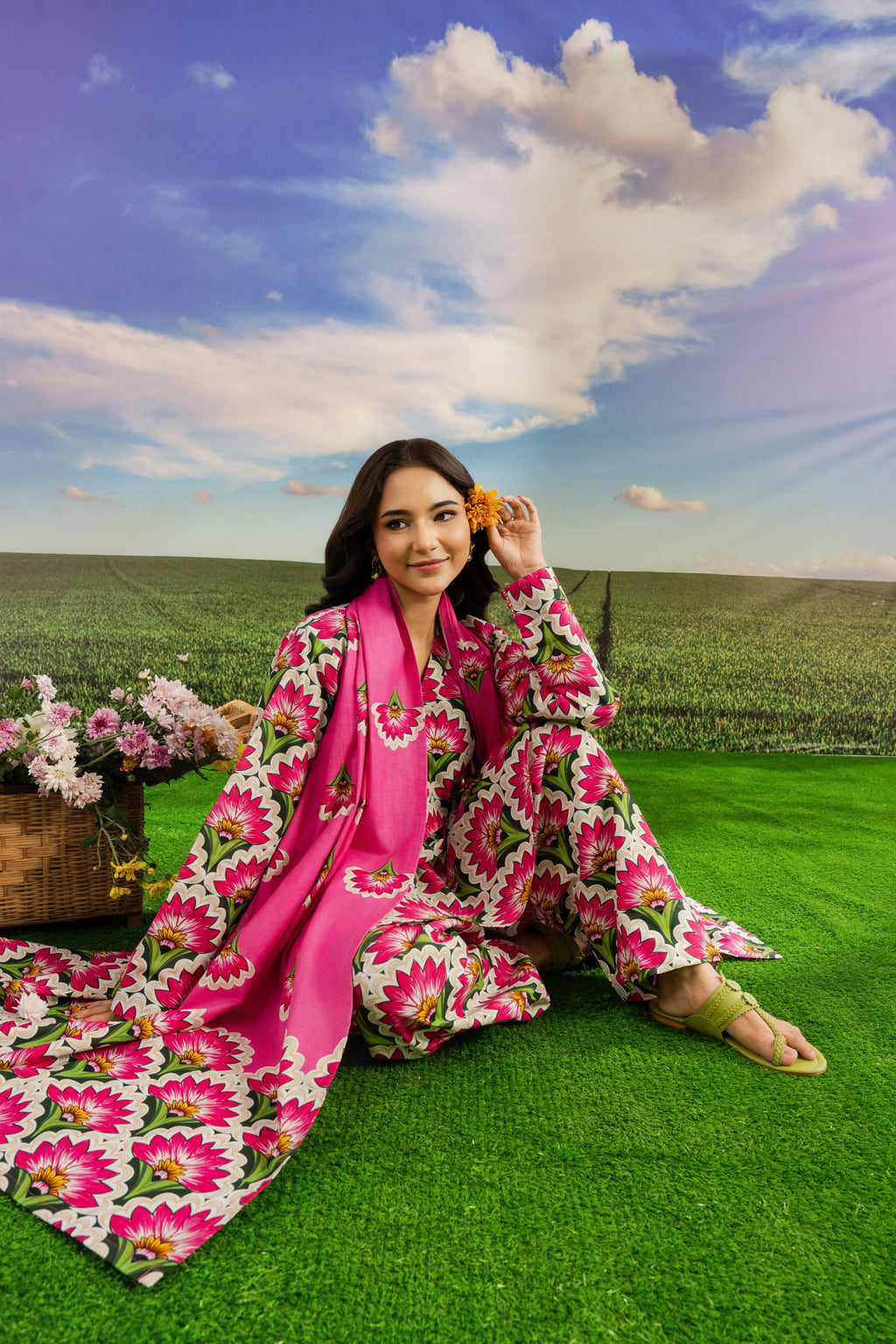 STITCHED 3PC KHADDAR PRINTED WITH PRINTED SHAWL- BLISKEN