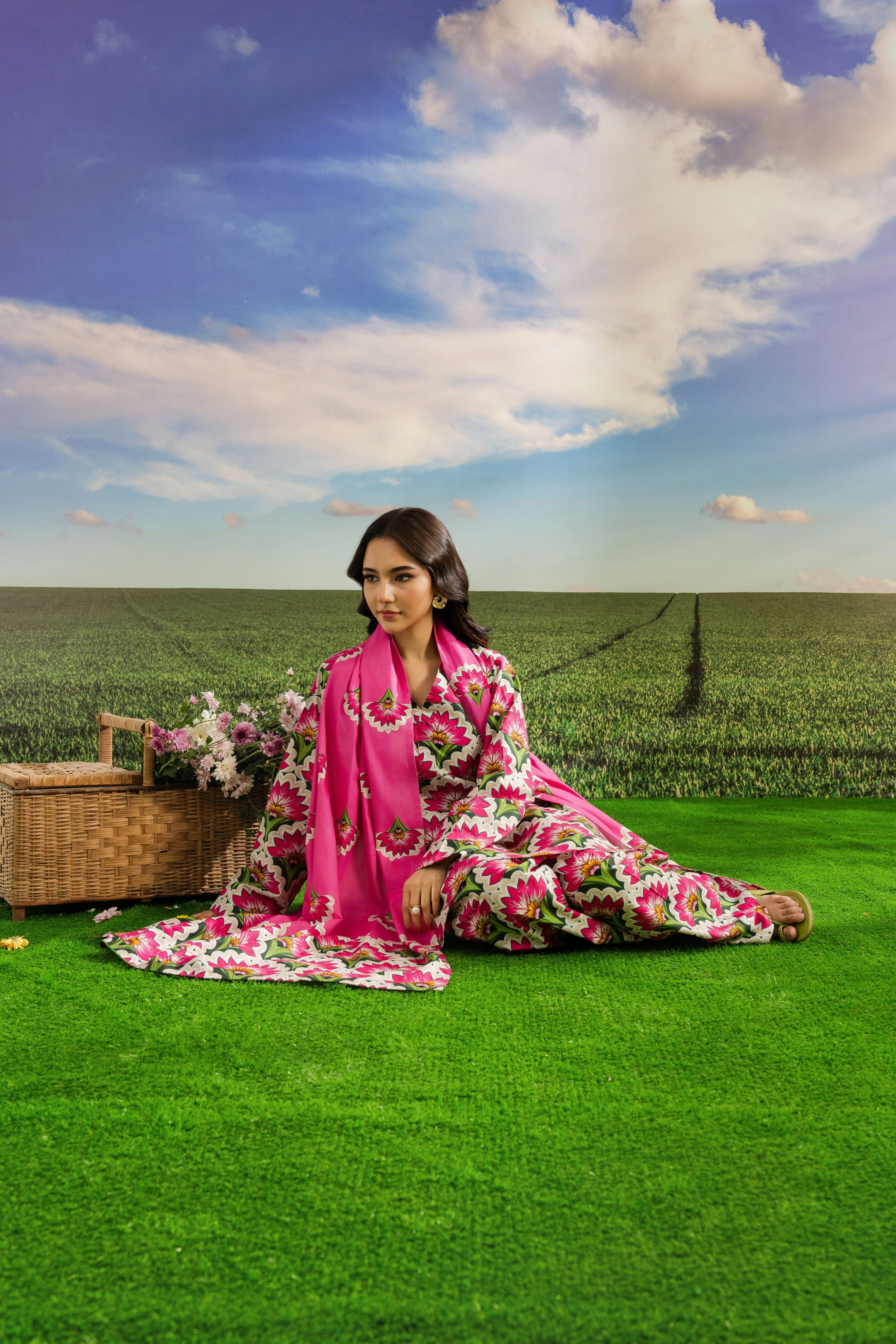 STITCHED 3PC KHADDAR PRINTED WITH PRINTED SHAWL- BLISKEN