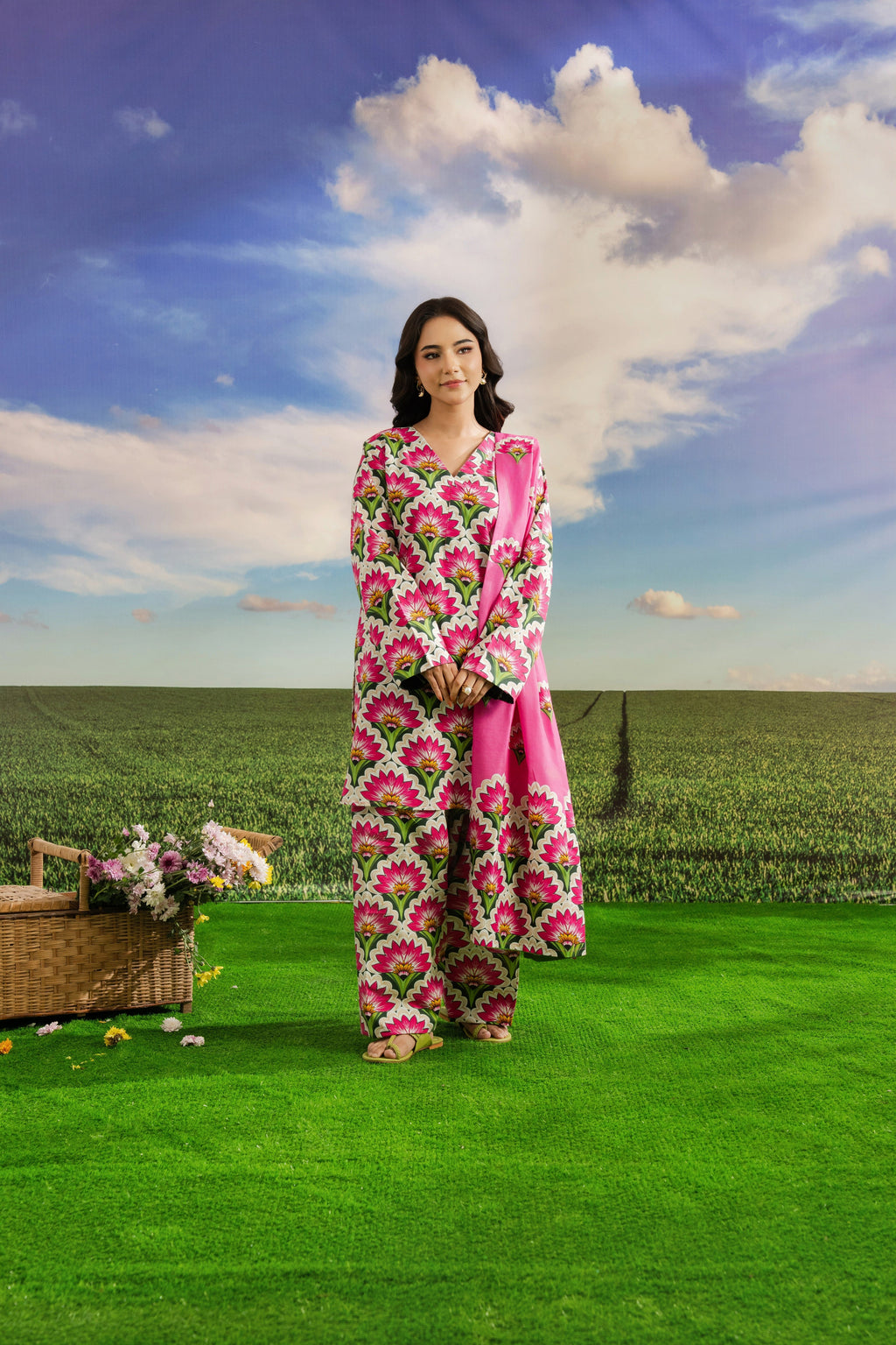 STITCHED 3PC KHADDAR PRINTED WITH PRINTED SHAWL- BLISKEN