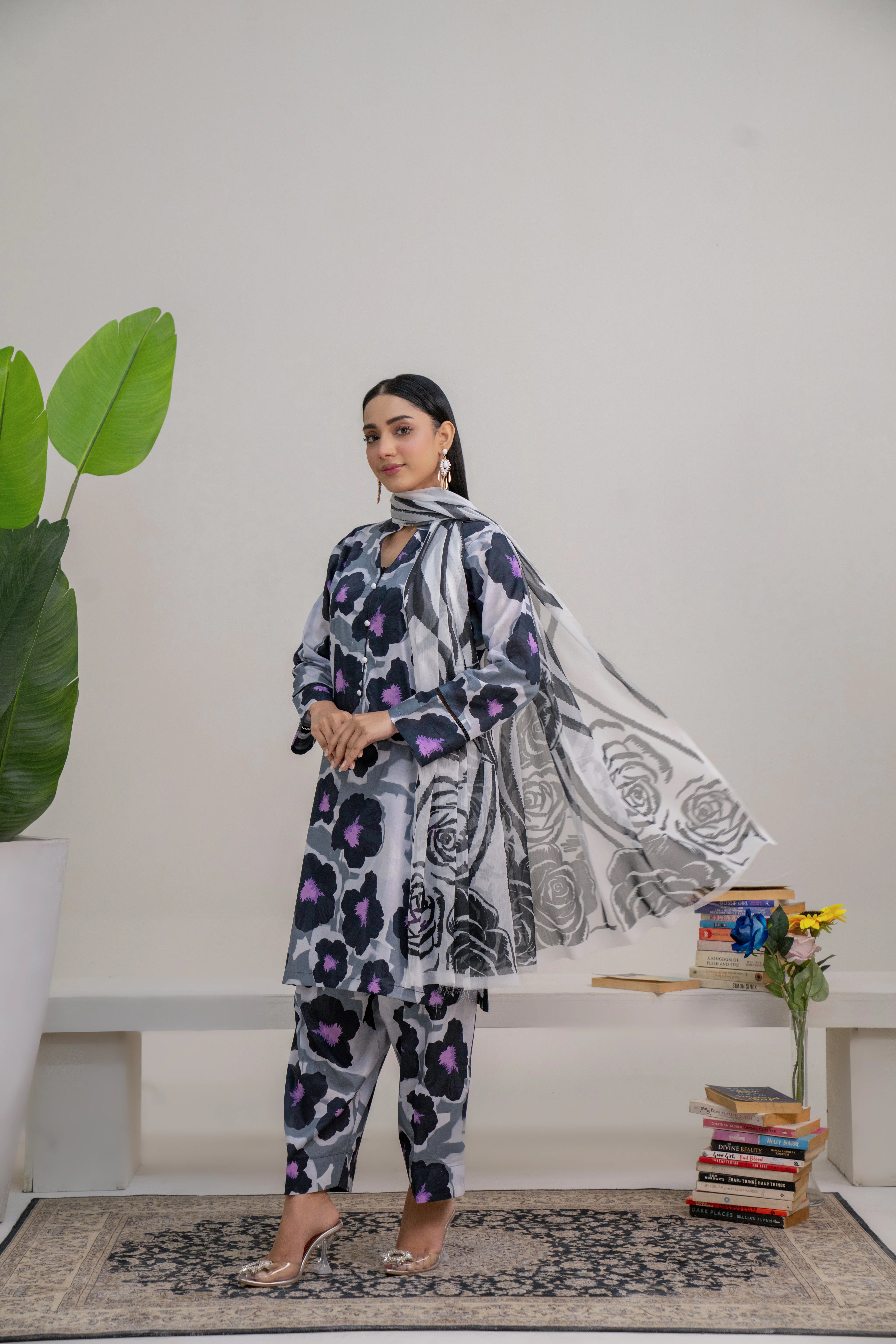 Ebonia | 3 piece - Unstitched - Lawn