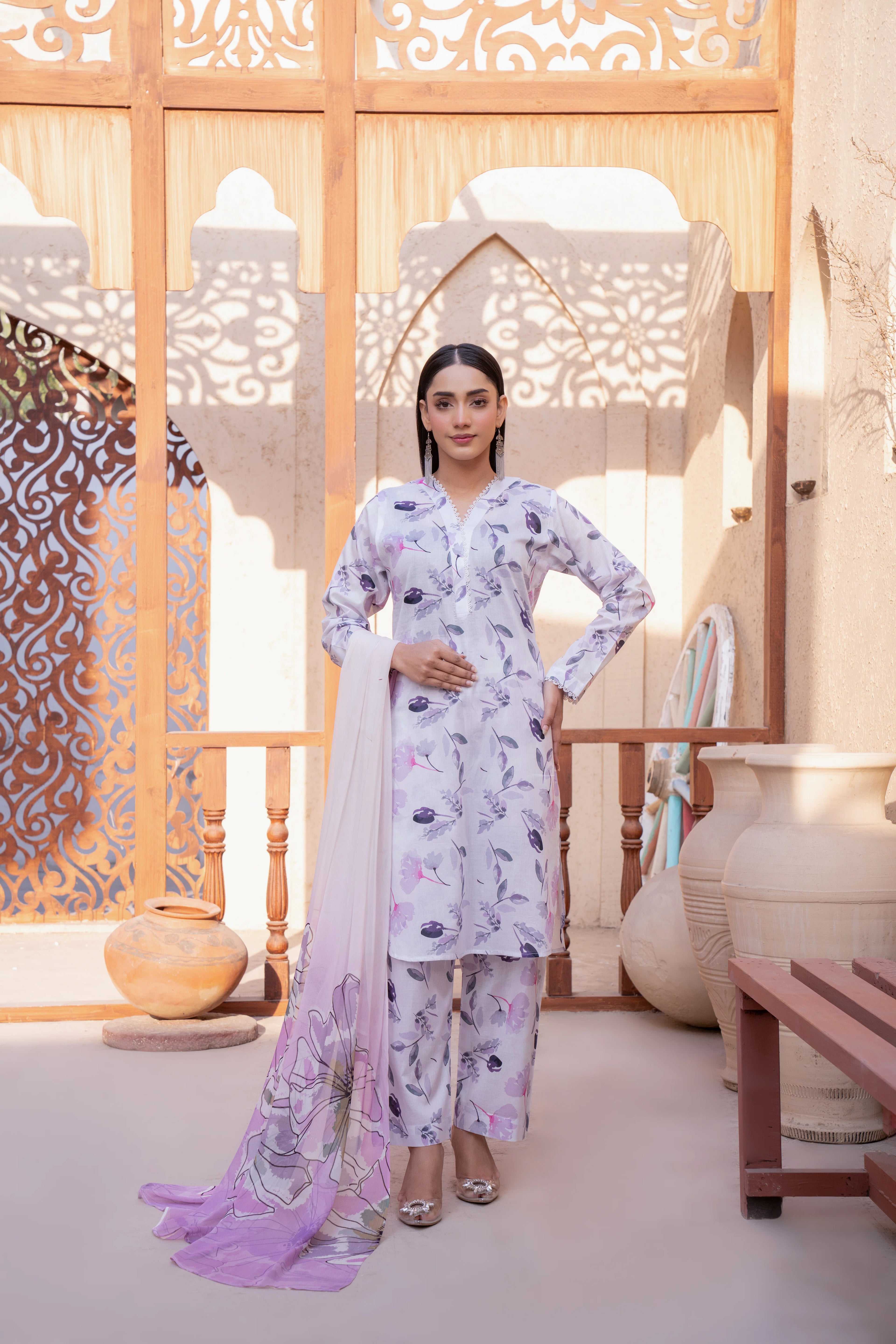 Ivory  | 3 piece - Unstitched - Lawn