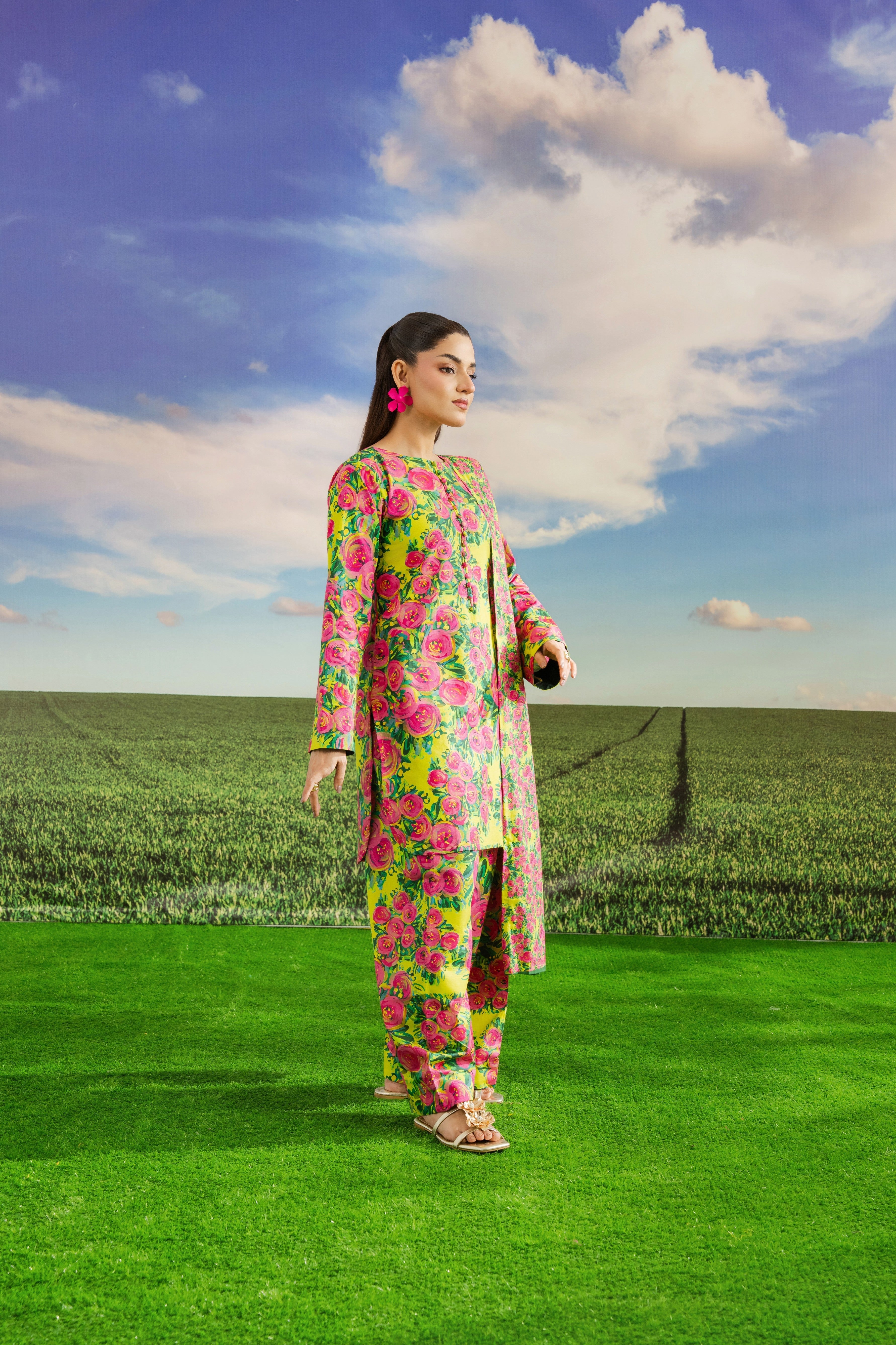 STITCHED 3PC KHADDAR PRINTED WITH PRINTED SHAWL- SYNARA