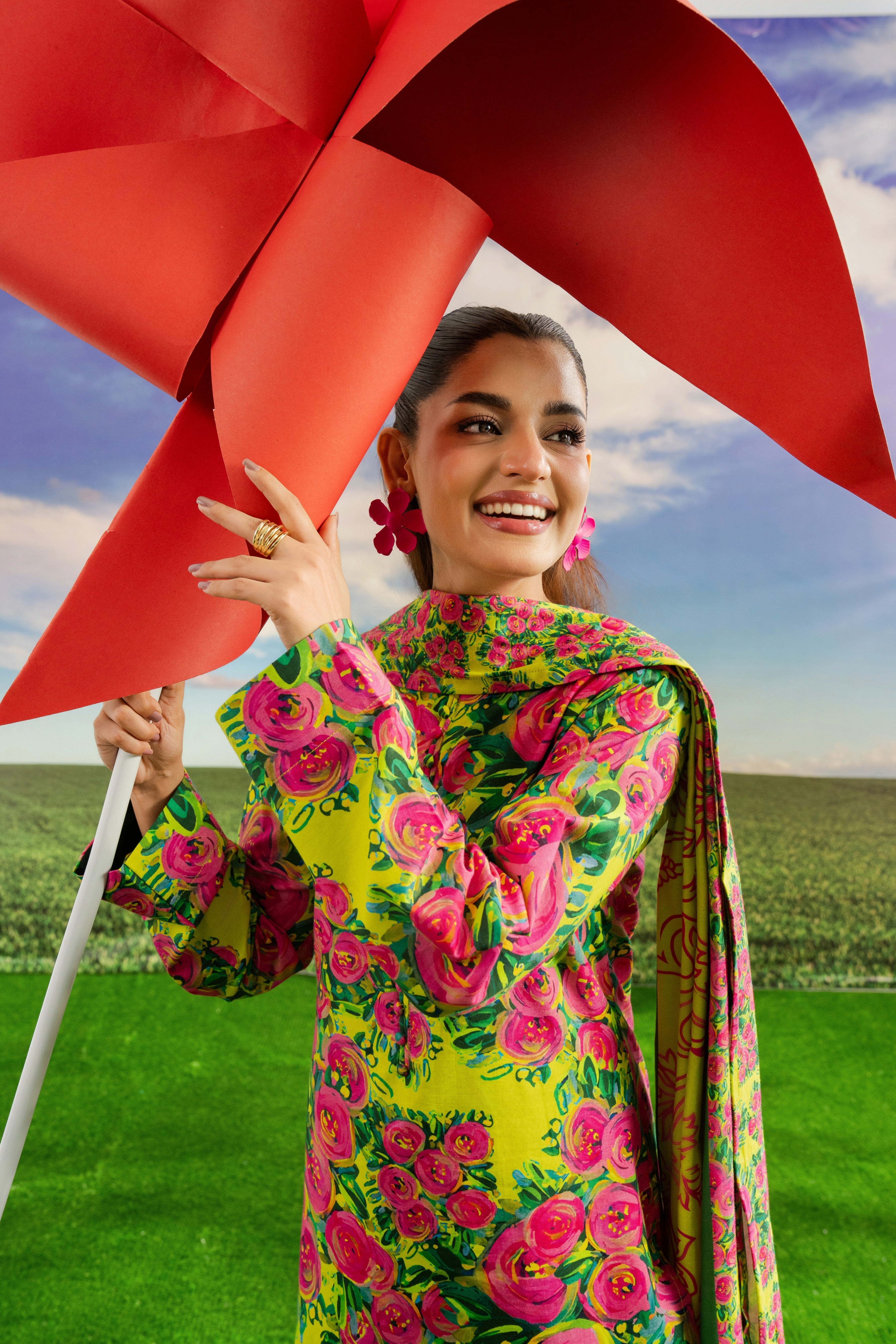 STITCHED 3PC KHADDAR PRINTED WITH PRINTED SHAWL- SYNARA